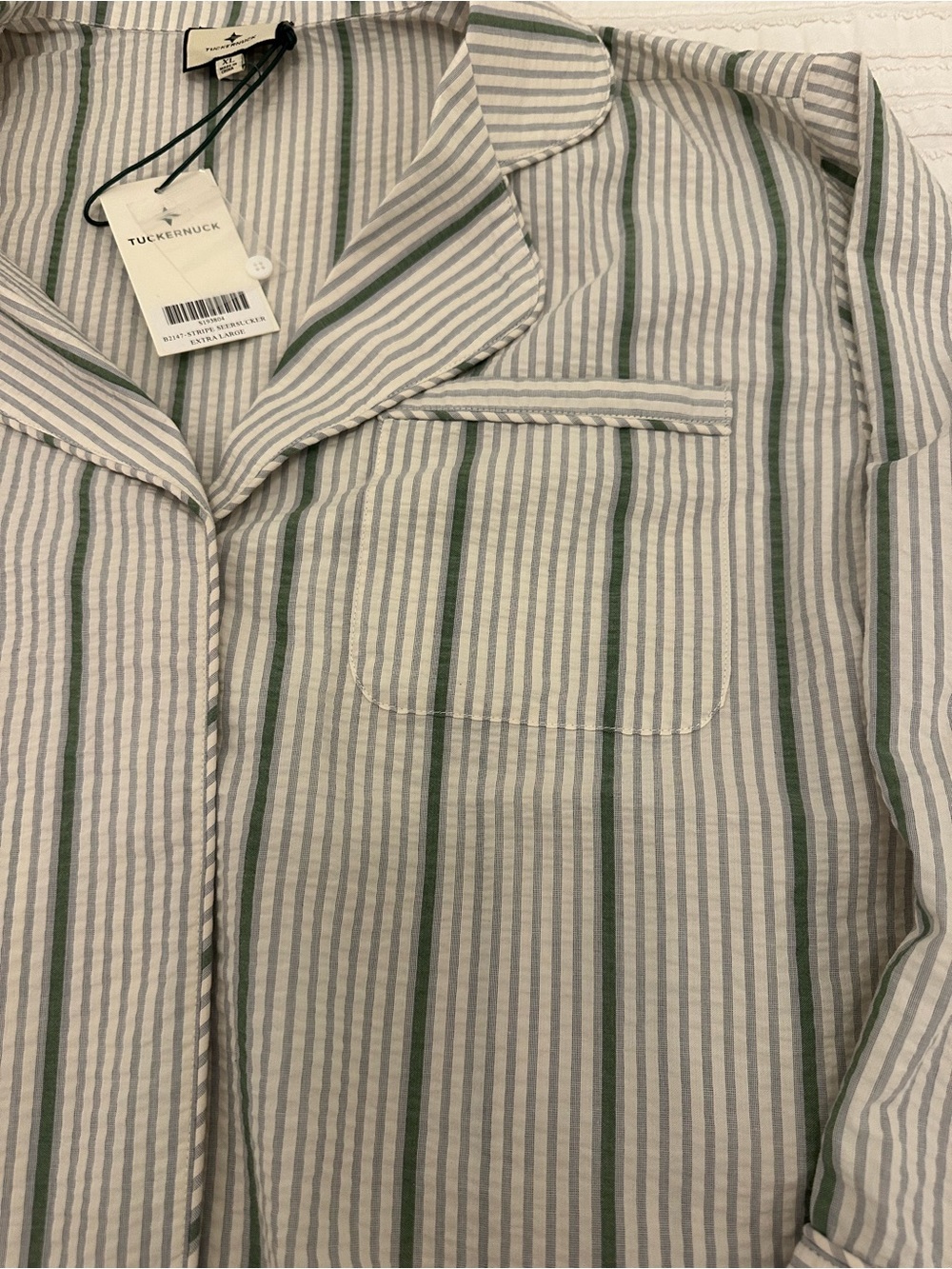 NWT- Tuckernuck Green & White Striped Set - Picture 7 of 7